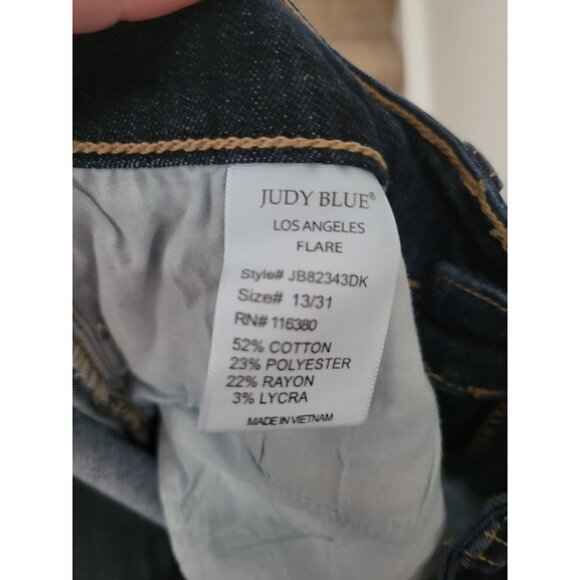 Judy Blue Los Angeles Blue Demin Flare Jeans size 13 stretch boho - Picture 7 of 7